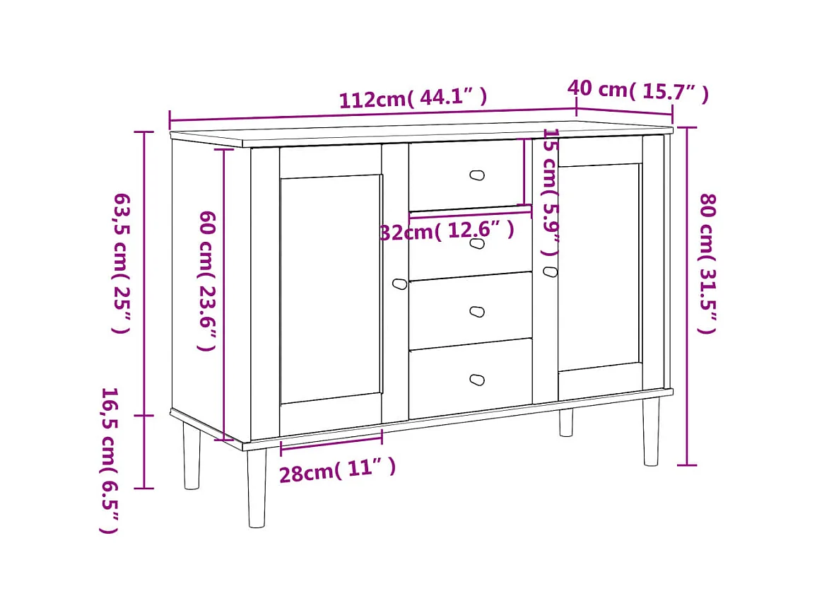 bahut commode armoire bois marron 112 x 40 x 80 cm 02_0036230