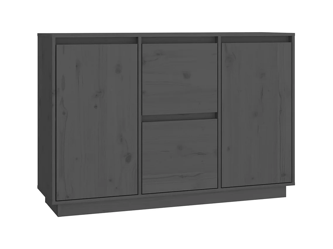 Credenza buffet cassettiera mobile contenitore organizer cucina soggiorno soggiorno 111 x 34 x 75 cm legno massello di pino grigio 02_0031778