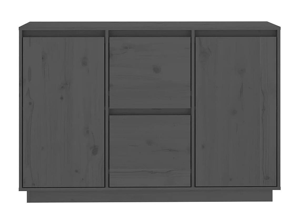 Credenza buffet cassettiera mobile contenitore organizer cucina soggiorno soggiorno 111 x 34 x 75 cm legno massello di pino grigio 02_0031778