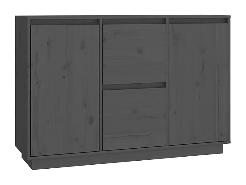 Credenza buffet cassettiera mobile contenitore organizer cucina soggiorno soggiorno 111 x 34 x 75 cm legno massello di pino grigio 02_0031778