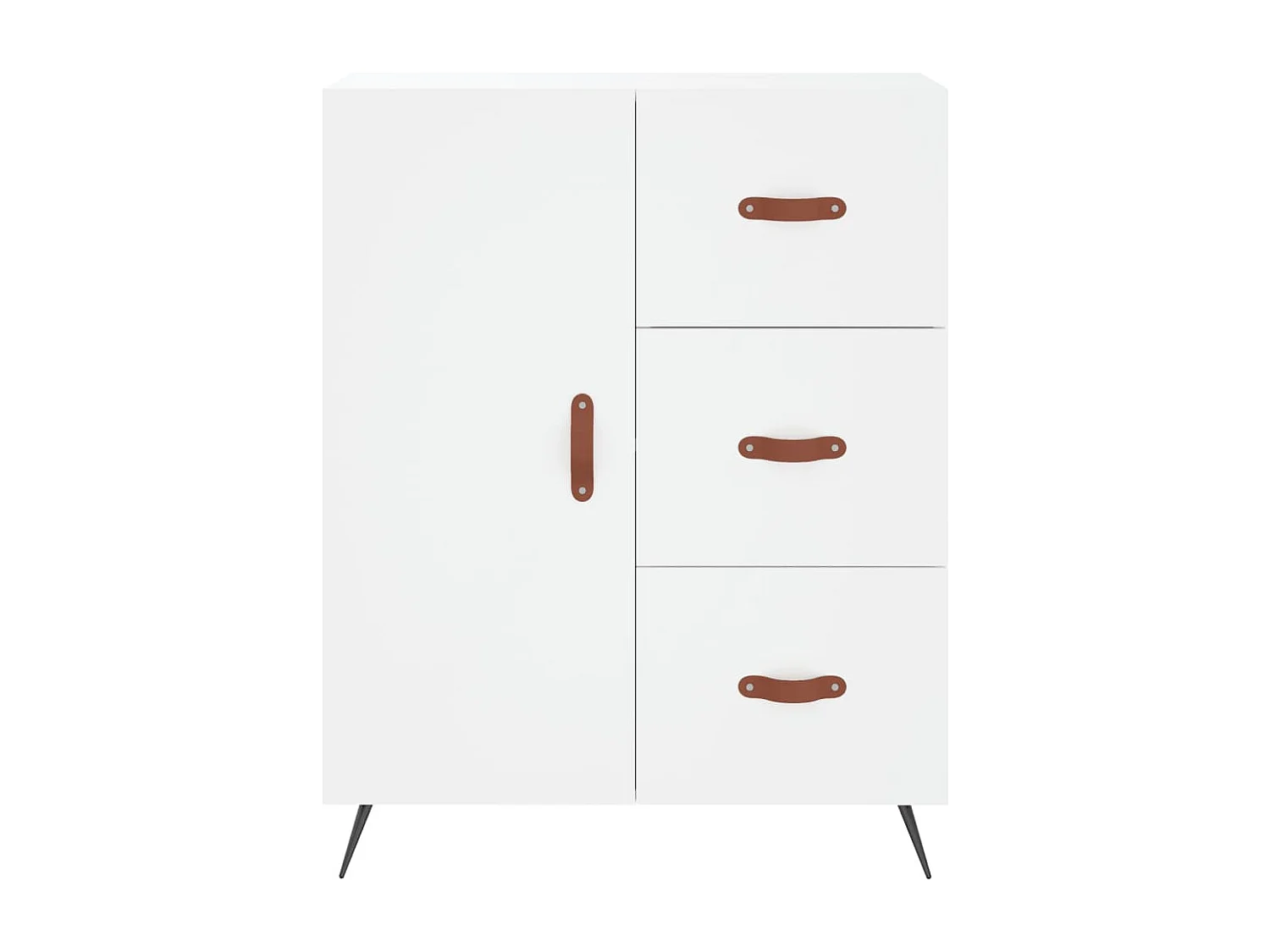 Credenza cassettiera cassettiera mobile contenitore organizer cucina soggiorno soggiorno alto 69,5 x 34 x 180 cm derivati ​​del legno bianco 02_0032564