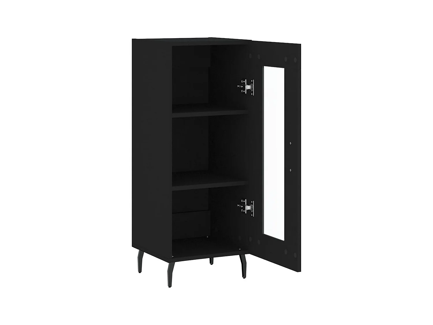 Aparador buffet cómoda armario mueble organizador cocina salón salón 34,5 x 34 x 90 cm madera contrachapada negra 02_0035894