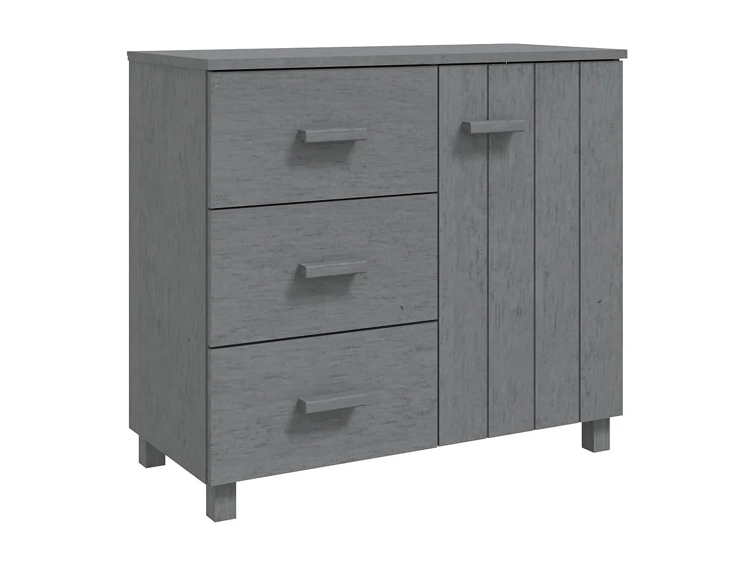 Aparador cómoda cómoda armario mueble organizador cocina salón oscuro 90 x 40 x 80 cm madera maciza de pino gris 02_0032171