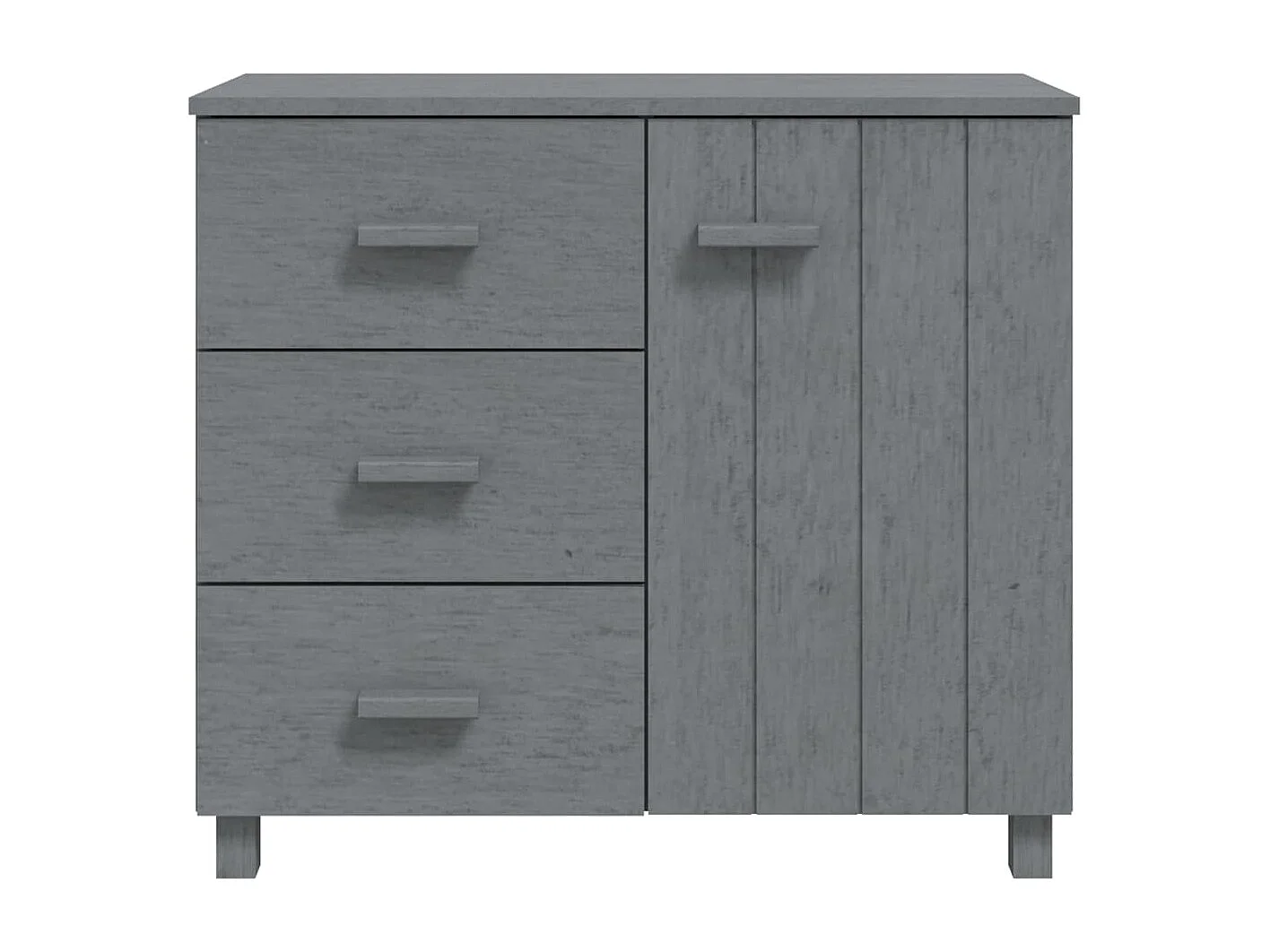 Aparador cómoda cómoda armario mueble organizador cocina salón oscuro 90 x 40 x 80 cm madera maciza de pino gris 02_0032171