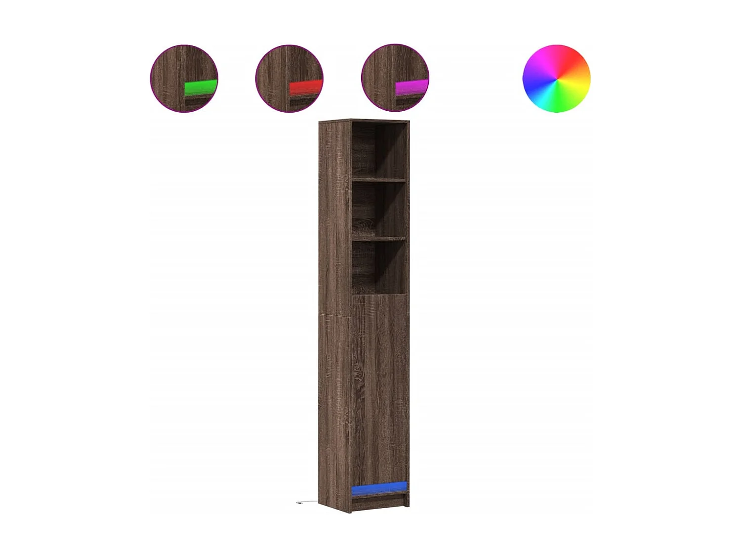 Credenza cassettiera cassettiera mobile contenitore organizer cucina soggiorno soggiorno con LED 36 x 32,5 x 200 cm derivati ​​del legno marrone 02_0029785