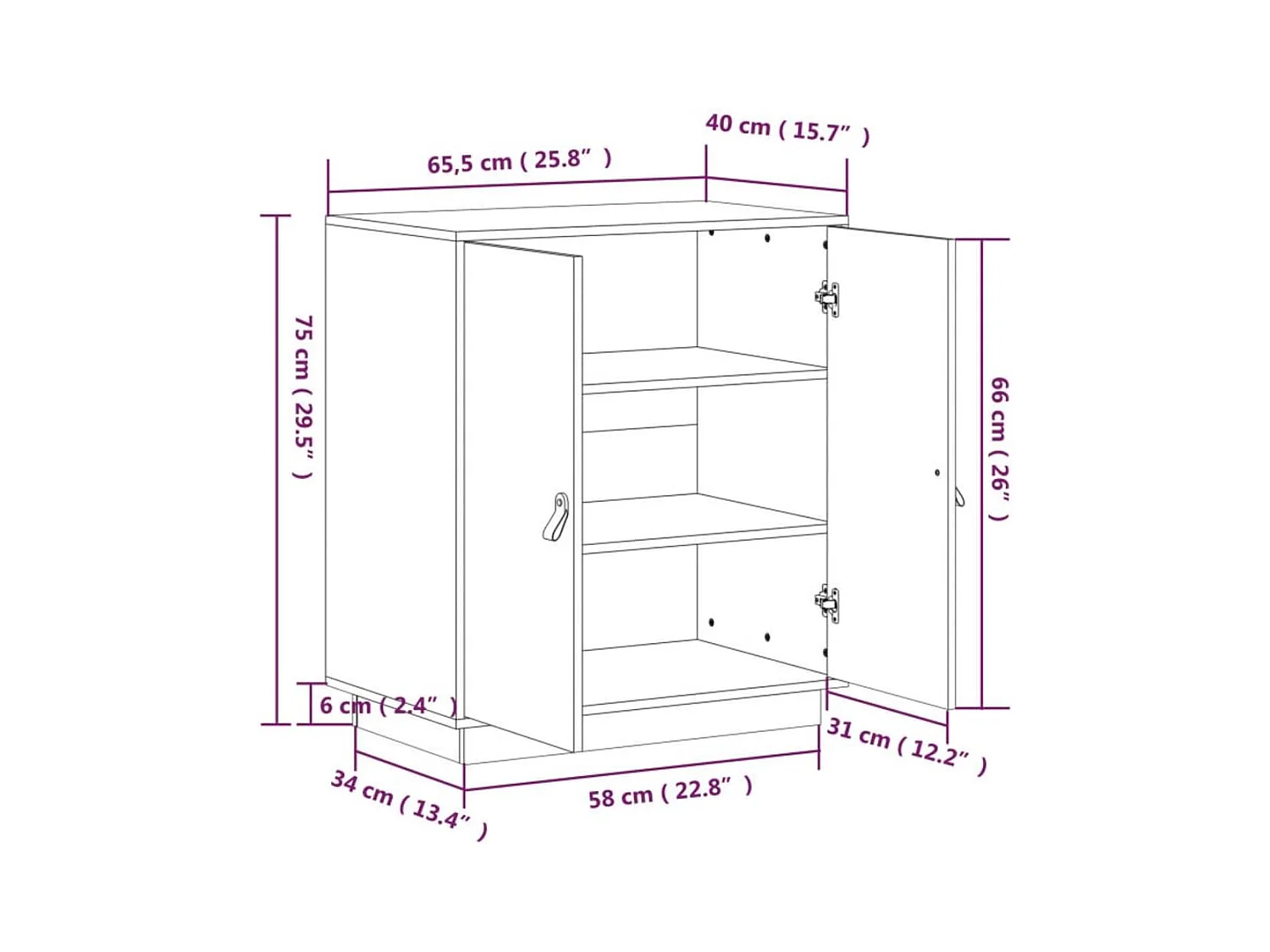 bahut commode armoire bois marron 65.5 x 40 x 75 cm 02_0031798