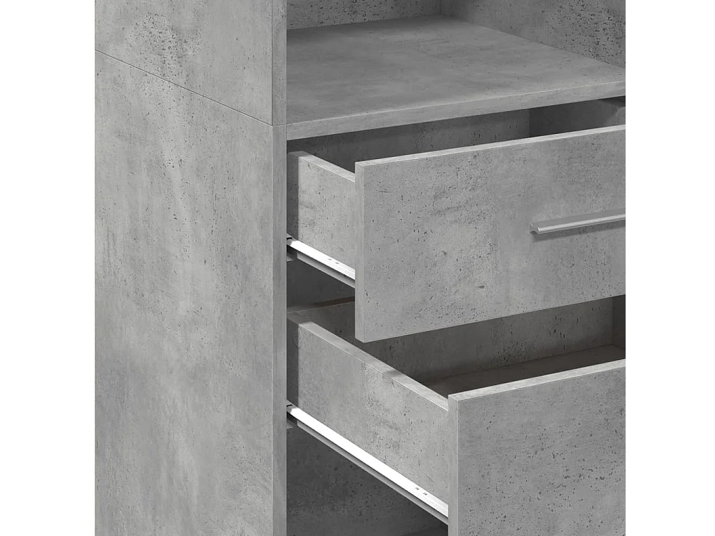 Aparador buffet cómoda mueble mueble de almacenaje organizador cocina salón salón alto 45 x 42,5 x 124 cm madera contrachapada gris 02_0034443