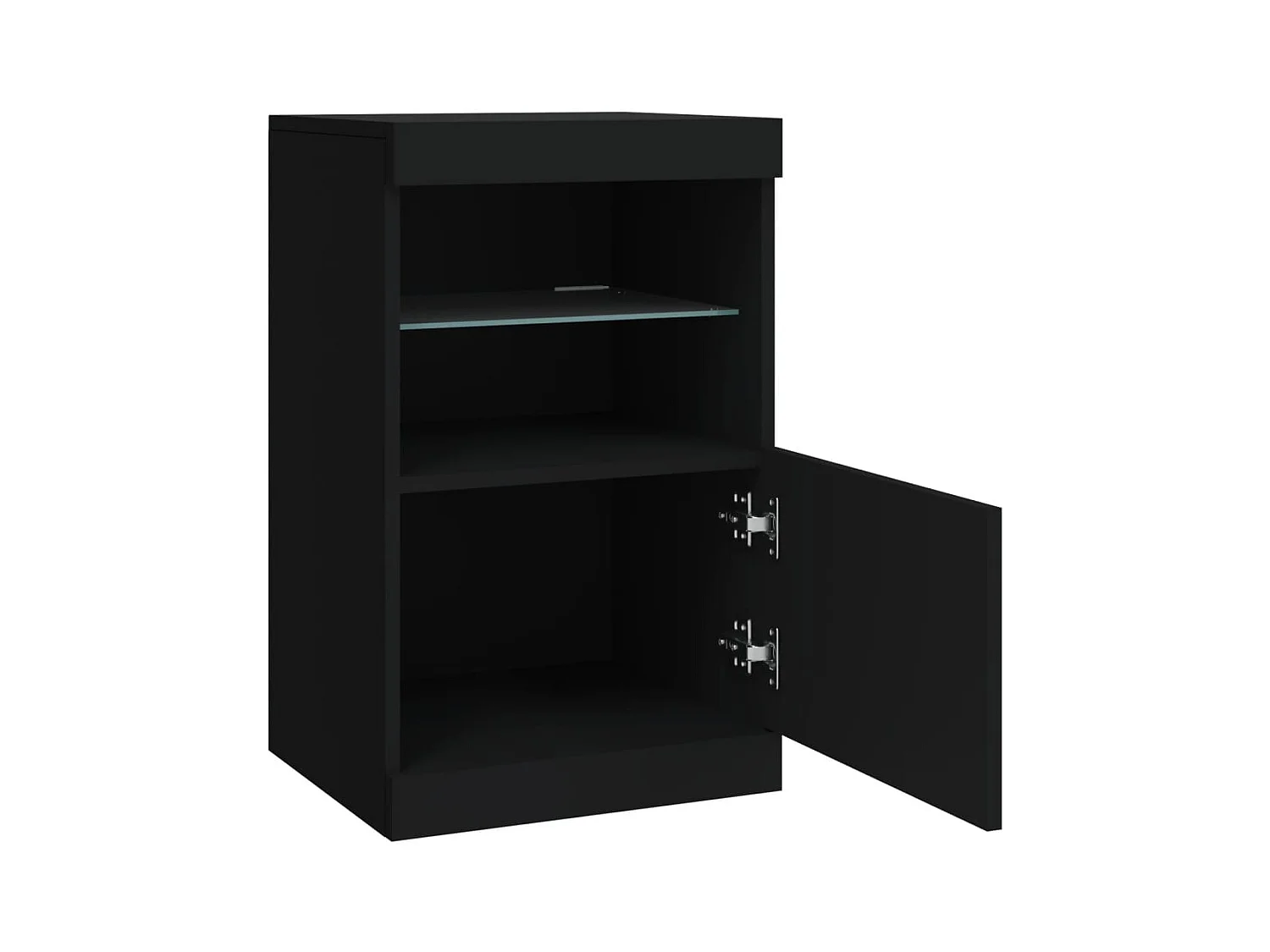 Aparador Aparador Armário Unidade de armazenamento Organizador Cozinha Sala Sala com luzes LED 41 x 37 x 67 cm Preto 02_0030037