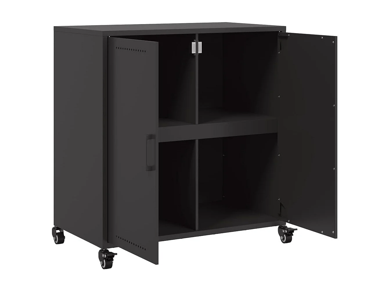 Aparador buffet cómoda mueble mueble de almacenaje organizador cocina salón salón 68,5 x 39 x 72 cm acero negro 02_0036018