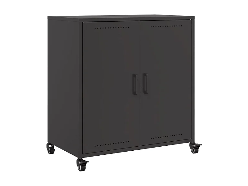 Aparador buffet cómoda mueble mueble de almacenaje organizador cocina salón salón 68,5 x 39 x 72 cm acero negro 02_0036018
