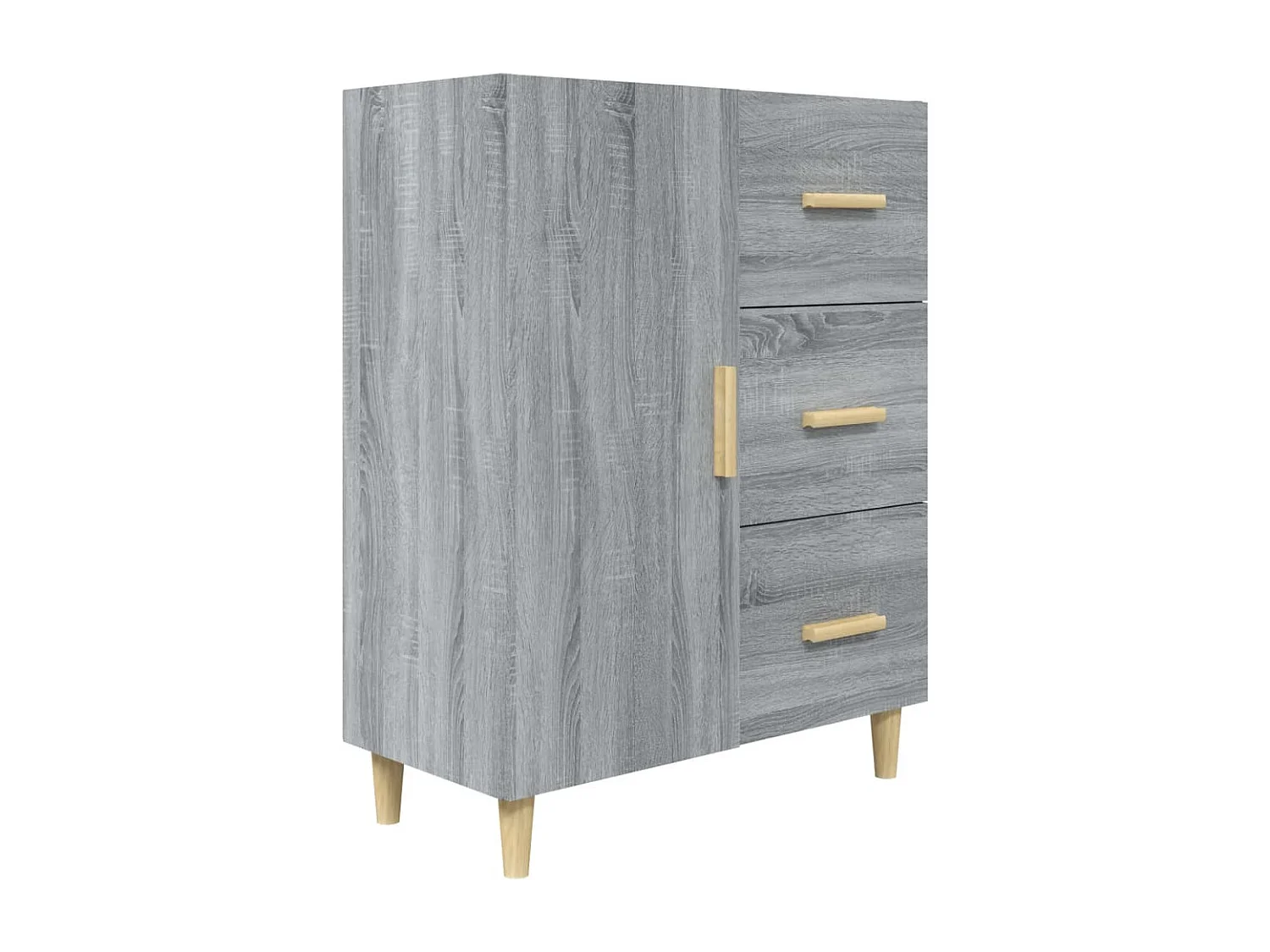 Credenza cassettiera cassettiera mobile contenitore organizer cucina soggiorno salonsonoma 69,5 x 34 x 90 cm derivati ​​del legno grigio 02_0036482