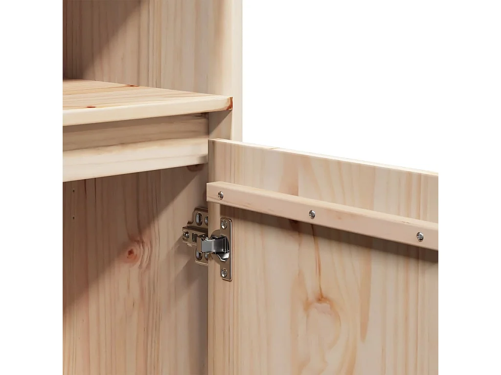 Aparador cómoda cómoda armario mueble organizador cocina salón salón alto 37 x 34 x 110 cm madera maciza de pino marrón 02_0032186