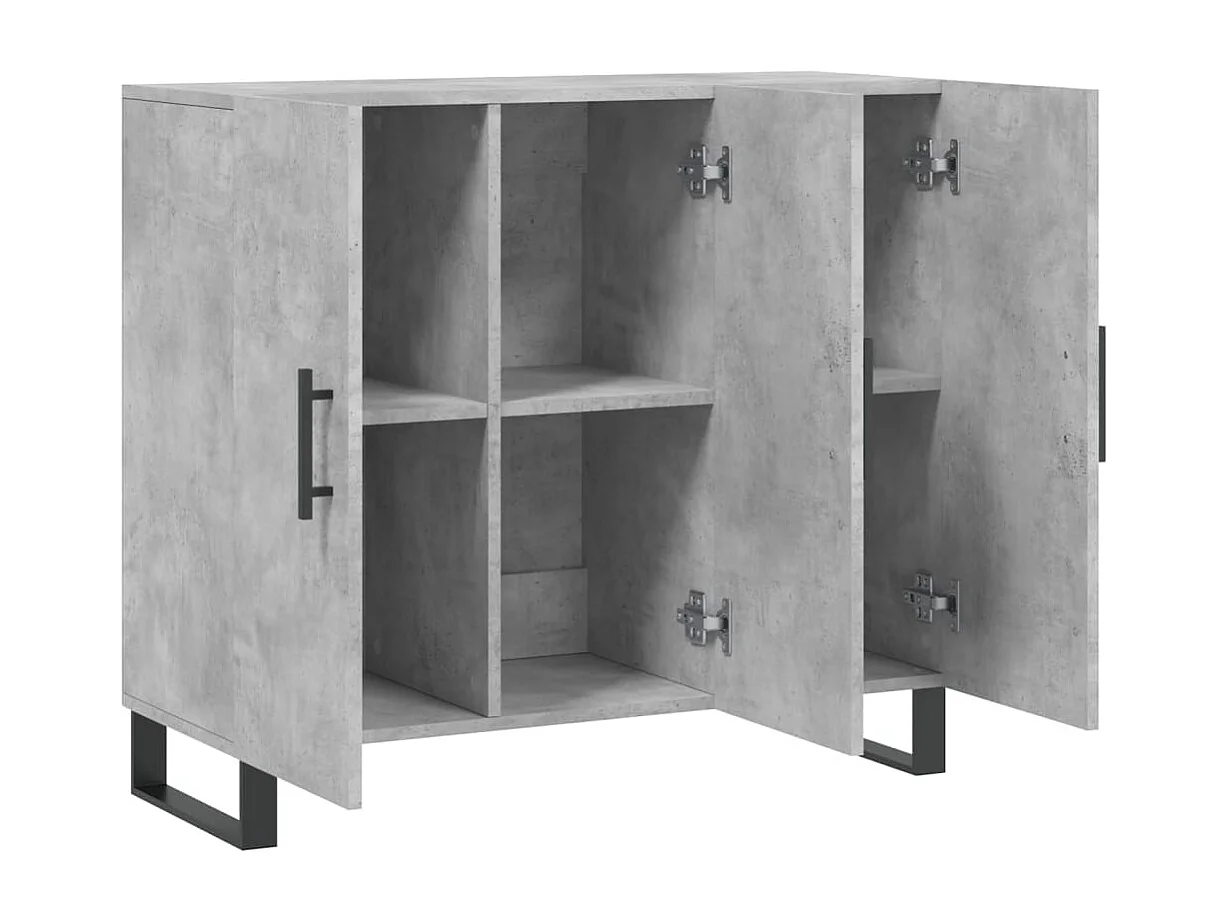 Credenza buffet cassettiera mobile contenitore organizer cucina soggiorno soggiorno 90 x 34 x 80 cm derivati ​​del legno grigio 02_0032115