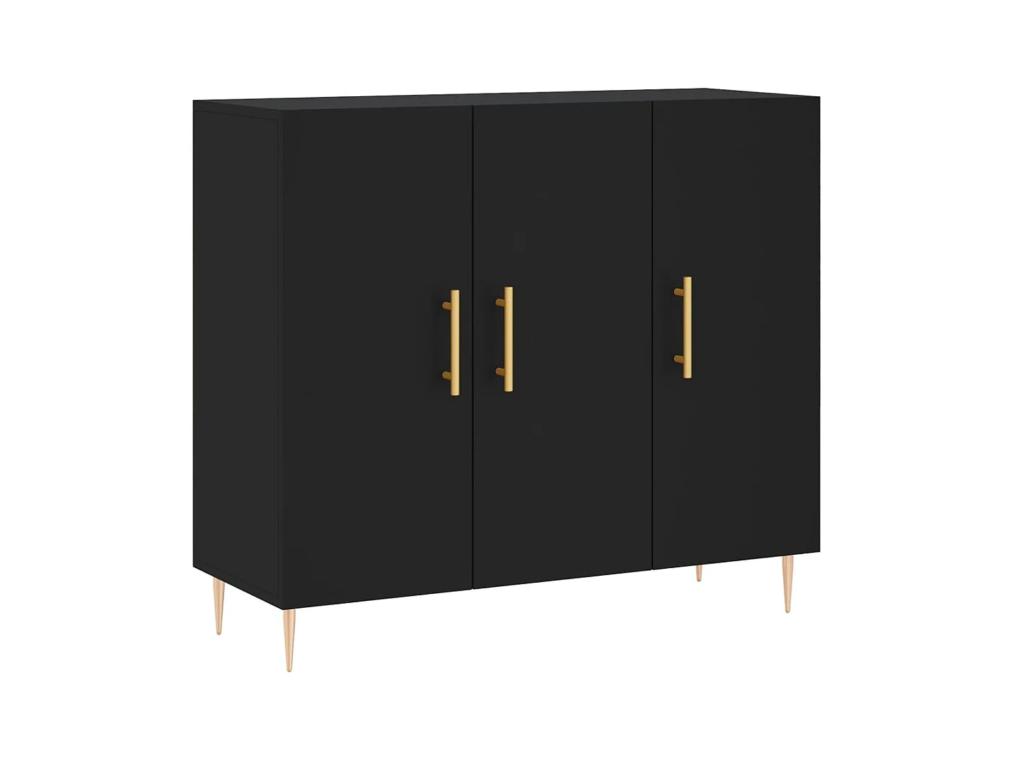 Credenza cassettiera cassettiera mobile contenitore organizer cucina soggiorno soggiorno 90 x 34 x 80 cm multistrato nero 02_0036152