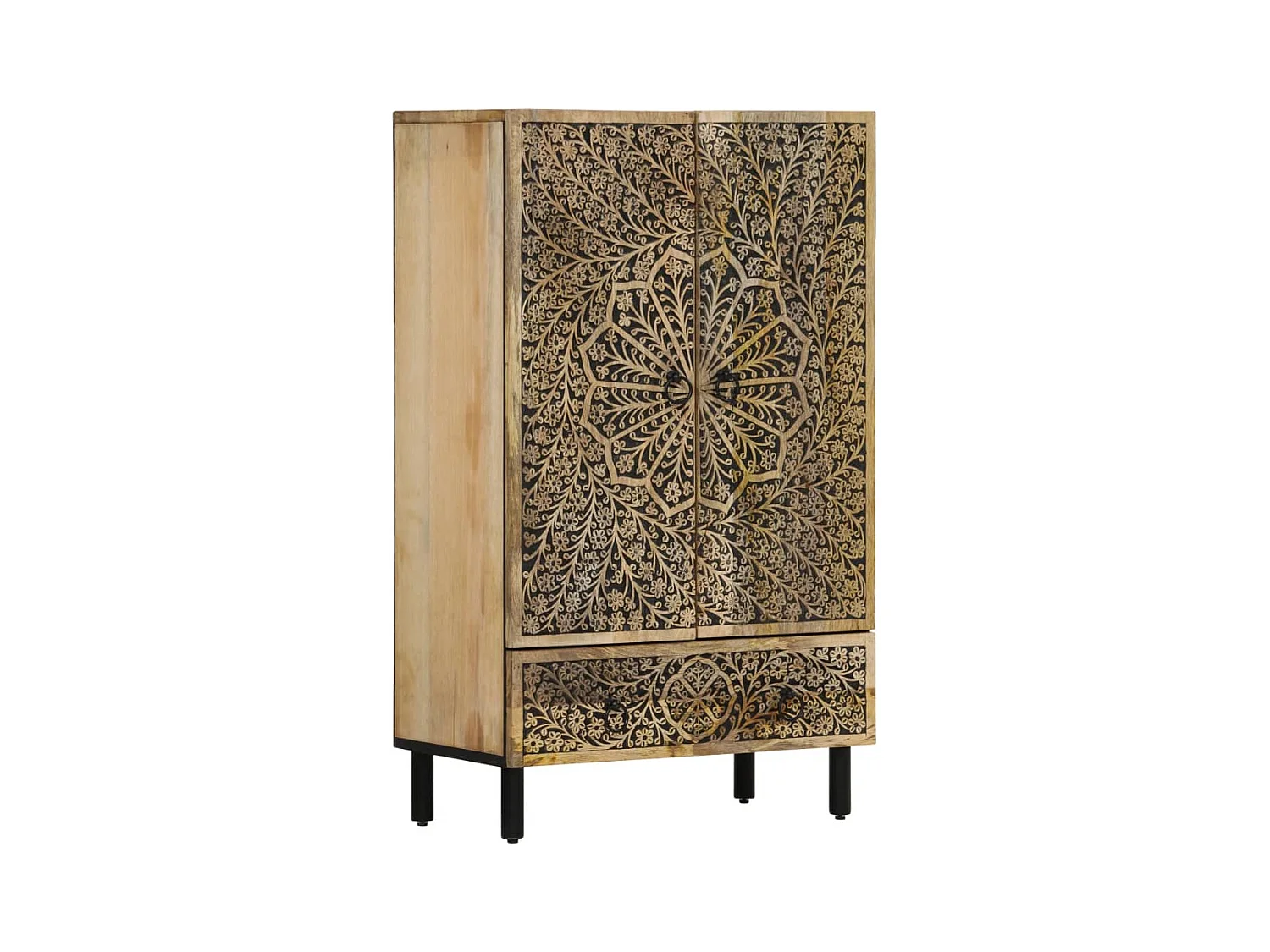 Credenza buffet cassettiera mobile contenitore organizer cucina soggiorno soggiorno 60 x 33 x 100 cm legno massello di mango marrone 02_0029607