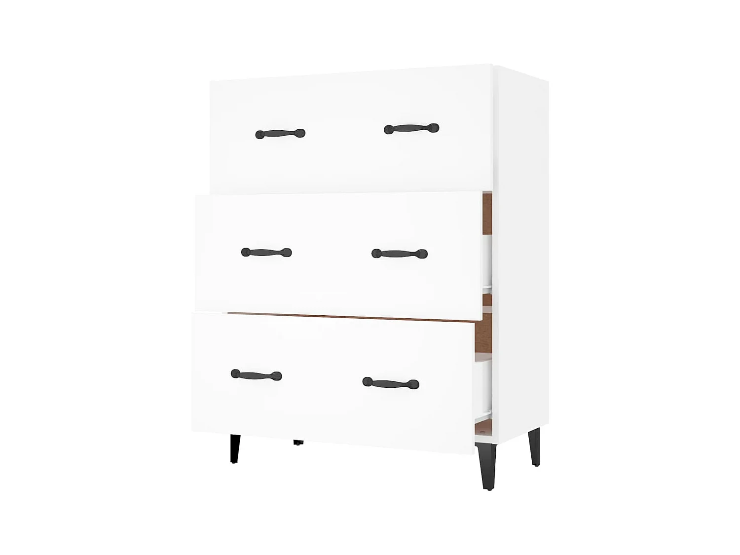Aparador buffet cómoda mueble mueble de almacenaje organizador cocina salón salón 69,5 x 34 x 90 cm madera contrachapada blanco 02_0030468