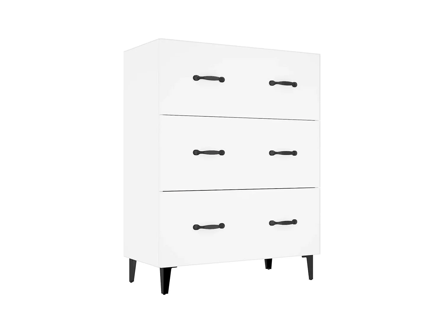 Credenza buffet cassettiera mobile contenitore organizer cucina soggiorno soggiorno 69,5 x 34 x 90 cm derivati ​​del legno bianco 02_0030468