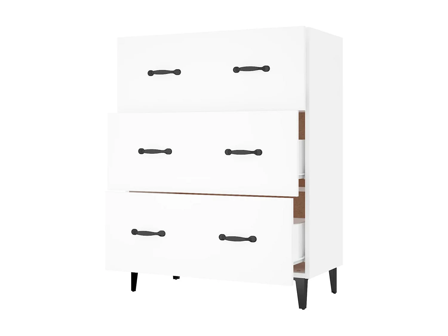 Aparador buffet cómoda mueble mueble de almacenaje organizador cocina salón salón 69,5 x 34 x 90 cm madera contrachapada blanco 02_0030468