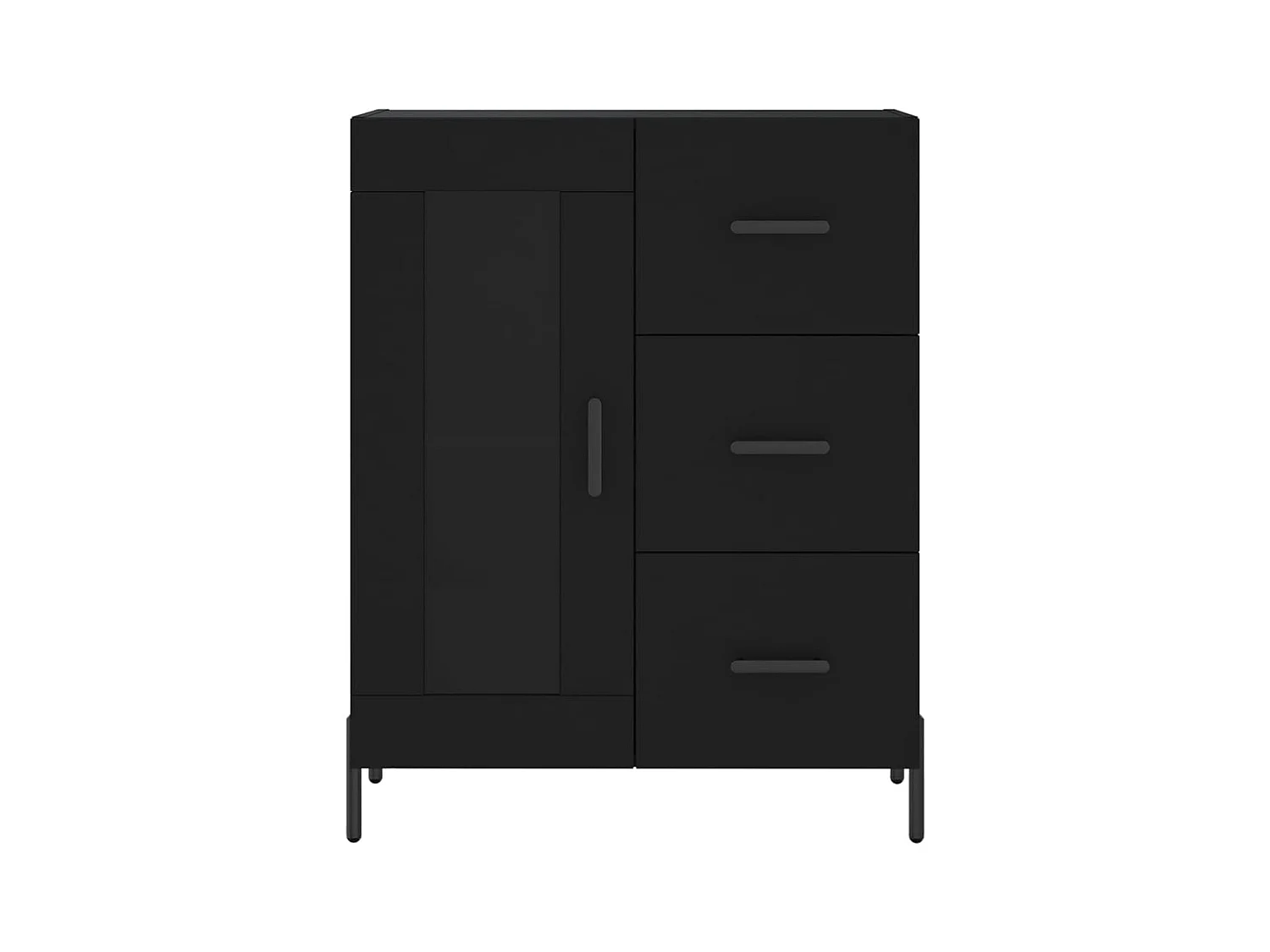 Credenza buffet cassettiera mobile contenitore organizer cucina soggiorno soggiorno 69,5 x 34 x 90 cm multistrato nero 02_0036063