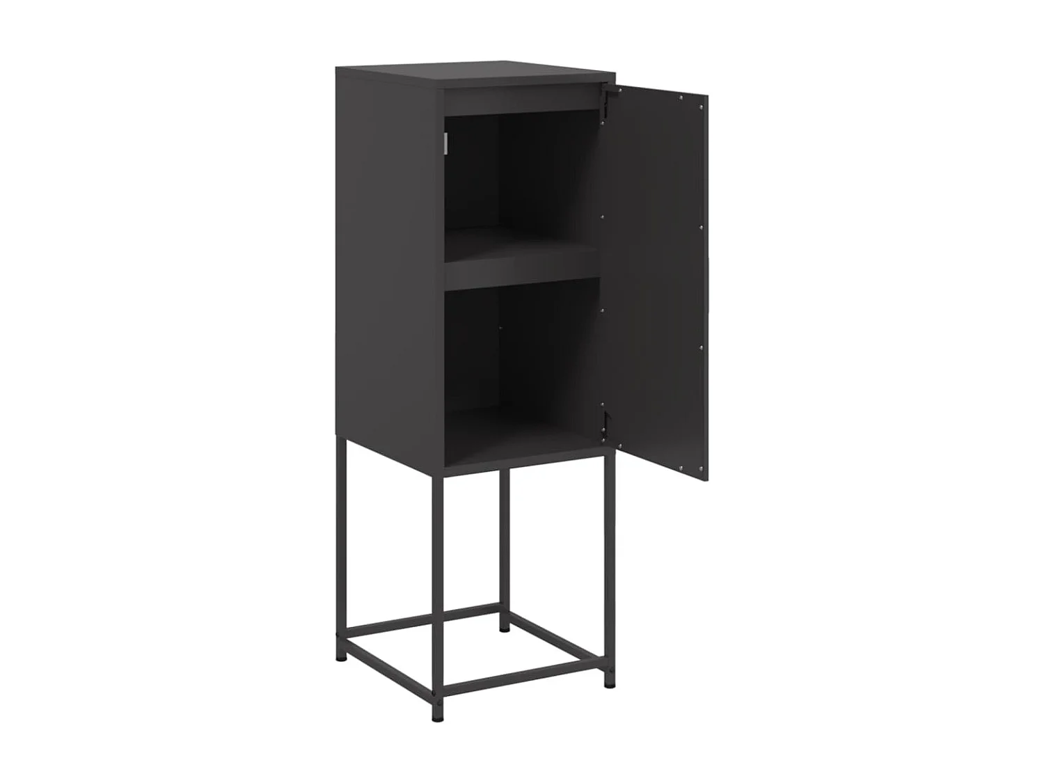 Aparador buffet cómoda armario mueble organizador cocina salón salón alto 36 x 39 x 107 cm acero negro 02_0034913
