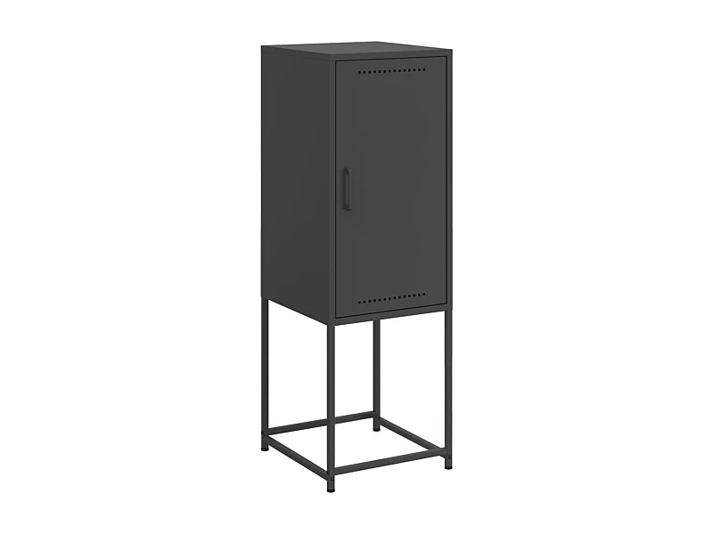 Credenza cassettiera cassettiera mobile contenitore organizer cucina soggiorno soggiorno alto 36 x 39 x 107 cm acciaio nero 02_0034913