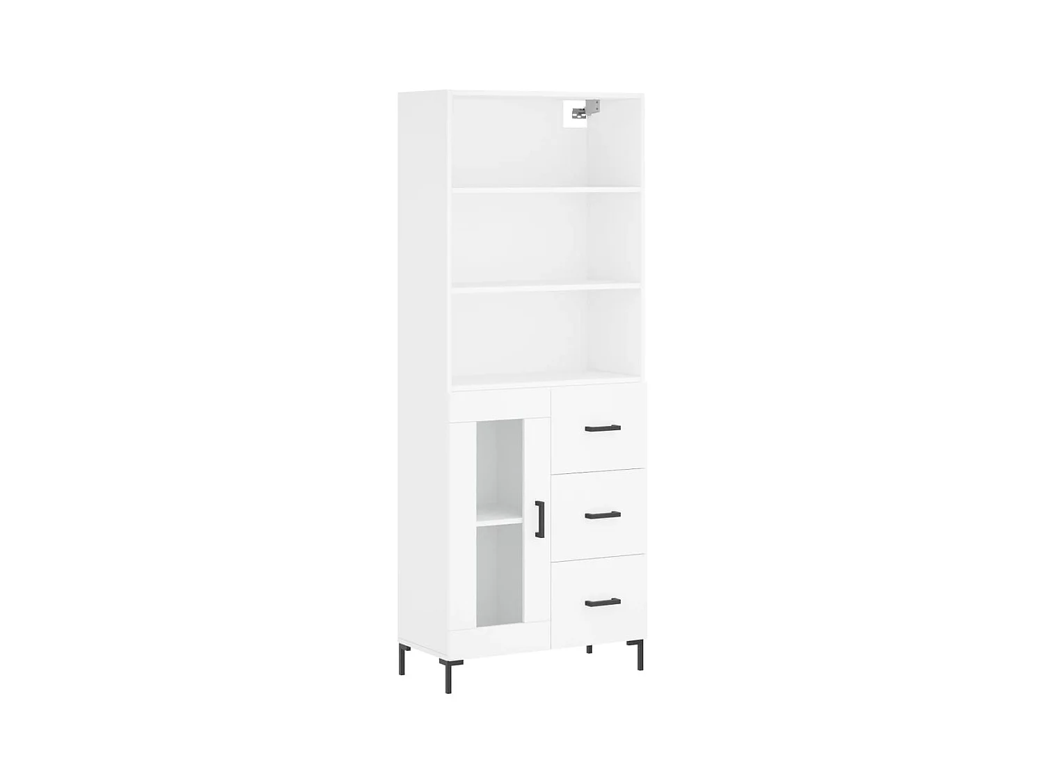 Credenza cassettiera cassettiera mobile contenitore organizer cucina soggiorno soggiorno alto 69,5 x 34 x 180 cm derivati ​​del legno bianco 02_0032551