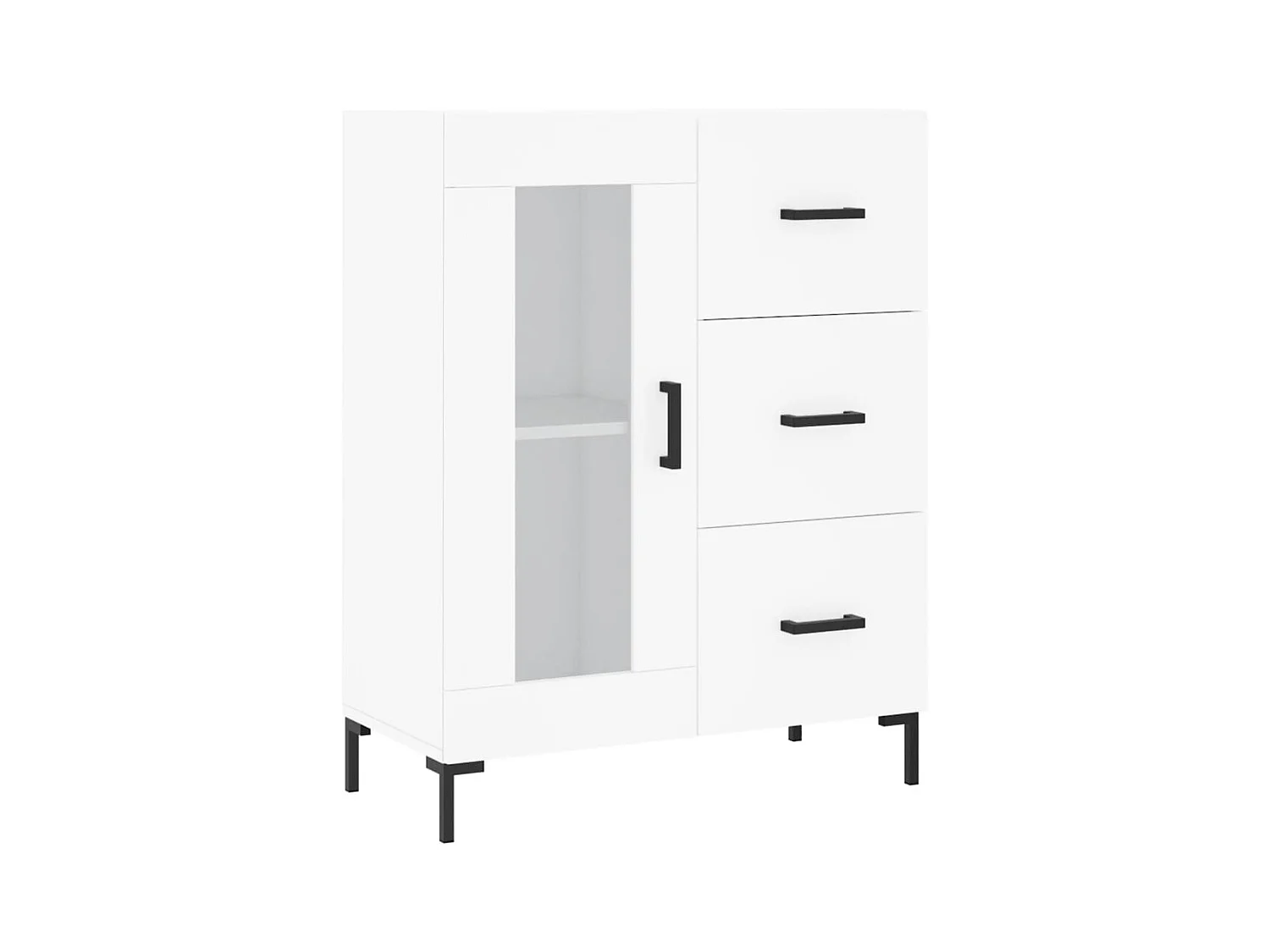 Credenza cassettiera cassettiera mobile contenitore organizer cucina soggiorno soggiorno alto 69,5 x 34 x 180 cm derivati ​​del legno bianco 02_0032551