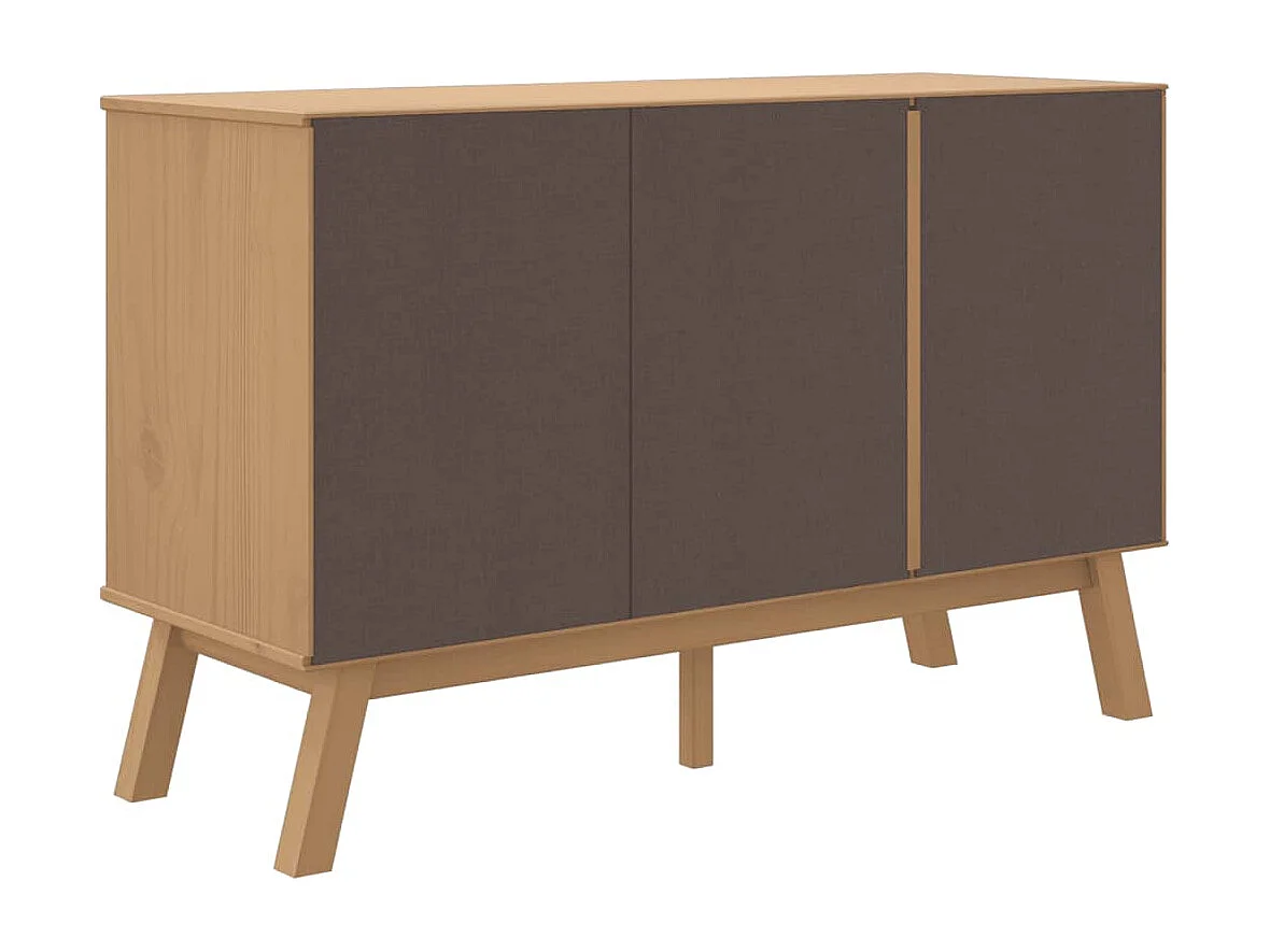 Aparador Buffet Cómoda Mueble Almacenamiento Organizador Cocina Salón Salón y 114 x 43 x 73,5 cm Madera Maciza de Pino Gris 02_0036177