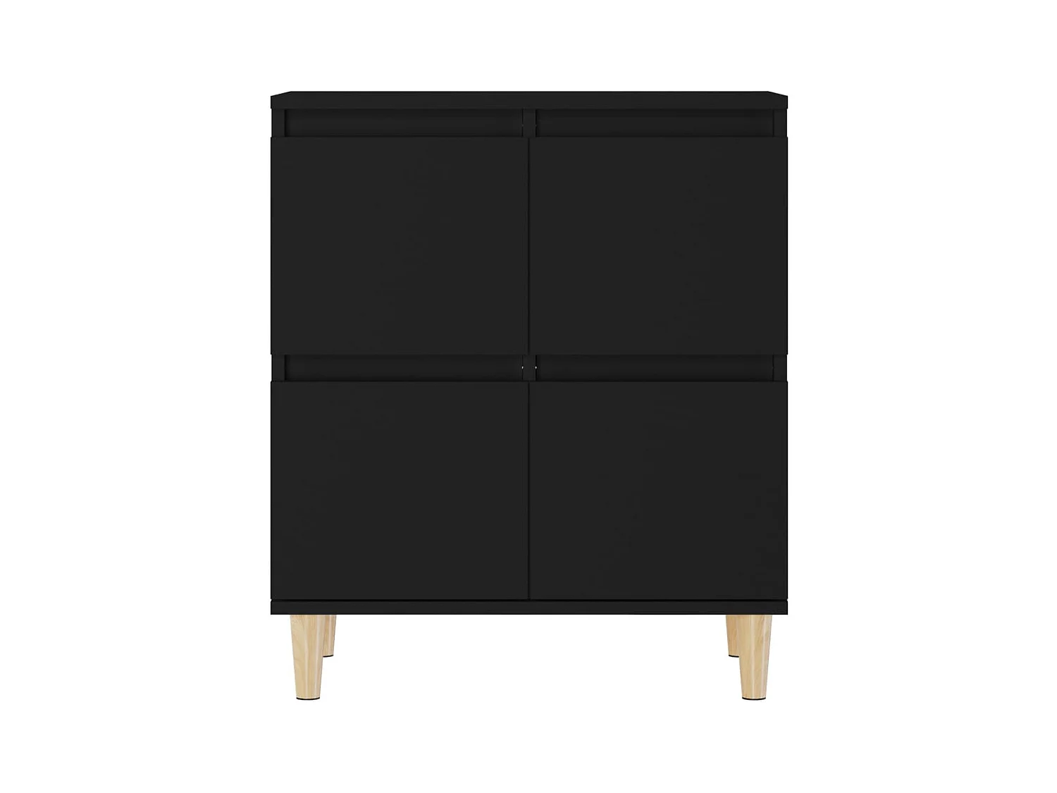 Aparador buffet cómoda armario unidad de almacenamiento organizador cocina salón salón 3 piezas 60 x 35 x 70 cm negro madera contrachapada 02_0037144
