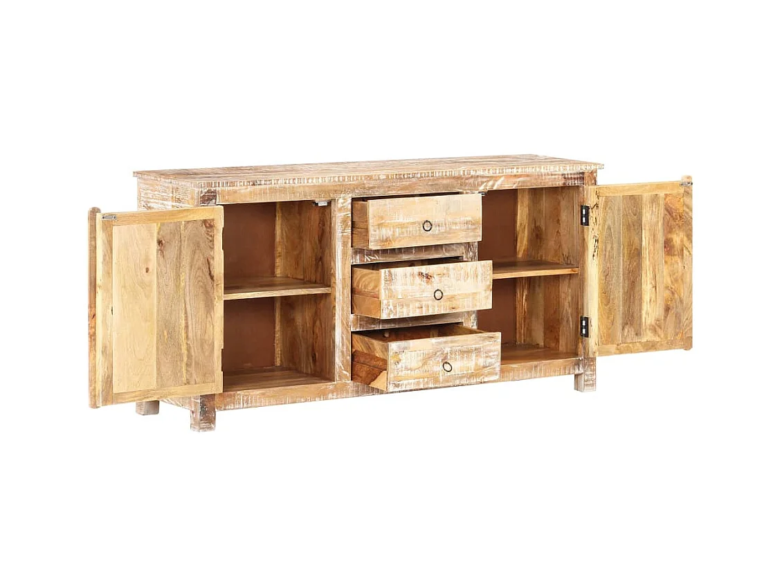 Credenza buffet cassettiera mobile contenitore organizer cucina soggiorno soggiorno 151 x 40 x 75 cm legno di acacia grezzo multicolore 02_0029556