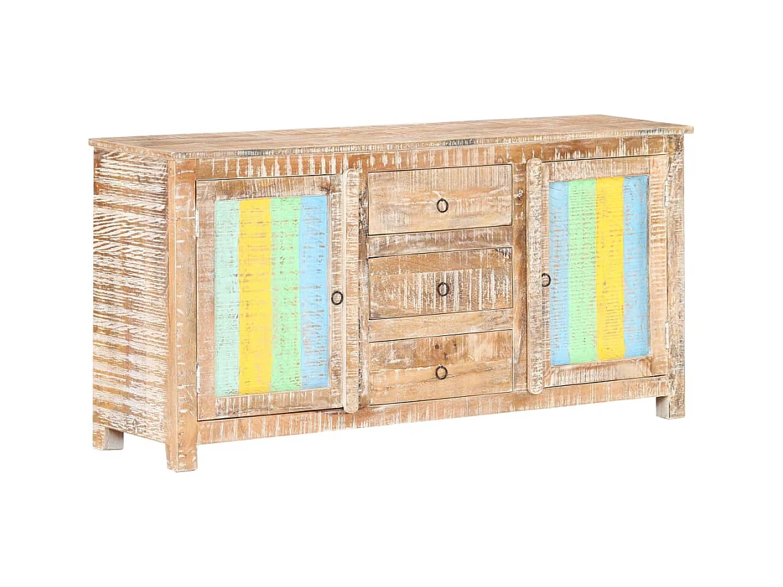 Credenza buffet cassettiera mobile contenitore organizer cucina soggiorno soggiorno 151 x 40 x 75 cm legno di acacia grezzo multicolore 02_0029556