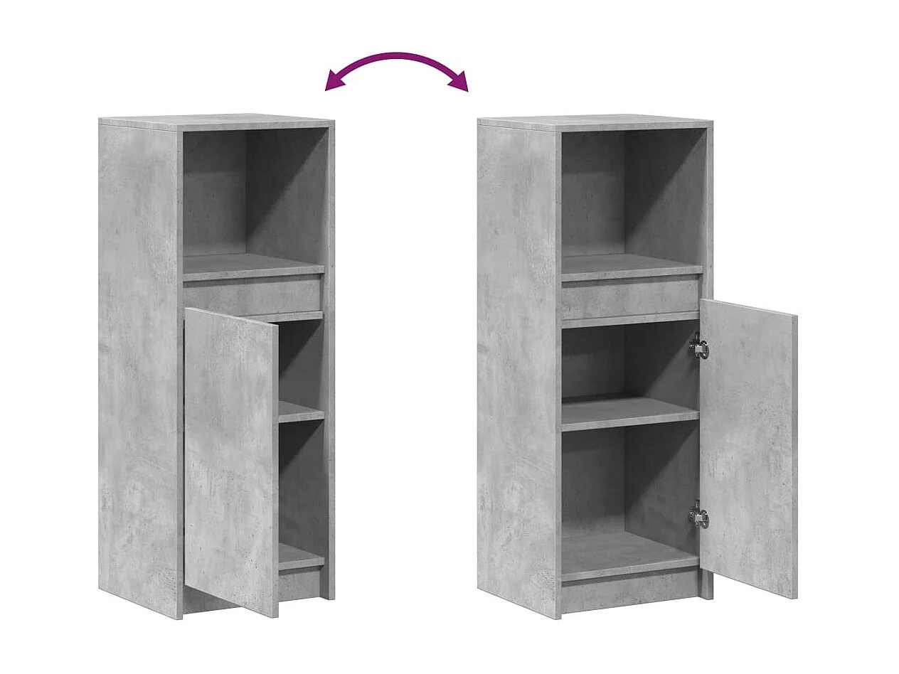 Aparador cômoda armário armário organizador cozinha sala sala com LED 38 x 34 x 100 cm madeira trabalhada cinza 02_0029802