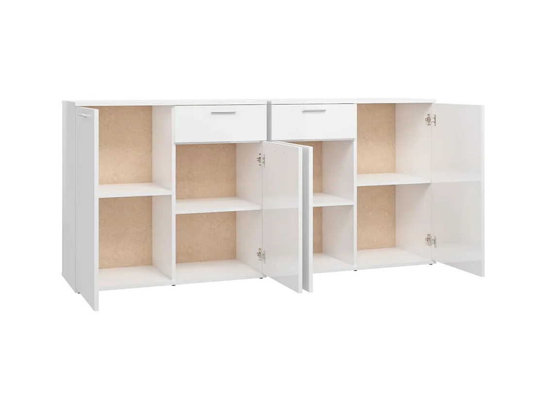 bahut commode armoire bois blanche 160 x 36 x 75 cm 02_0030576