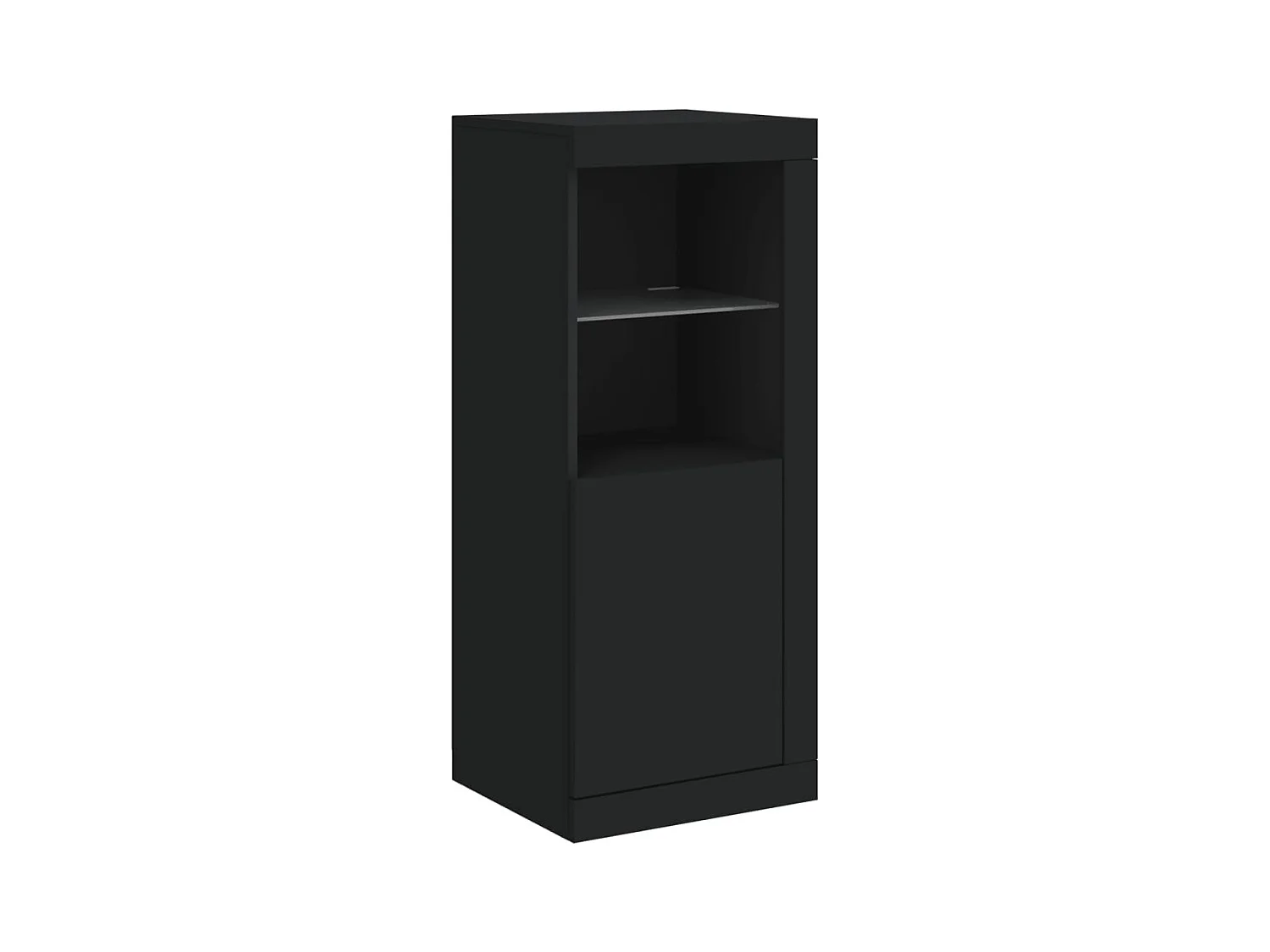 Credenza Credenza Comò Armadietto Portaoggetti Organizer Cucina Soggiorno Soggiorno con luci a LED 3 pezzi Legno composito nero 02_0037229