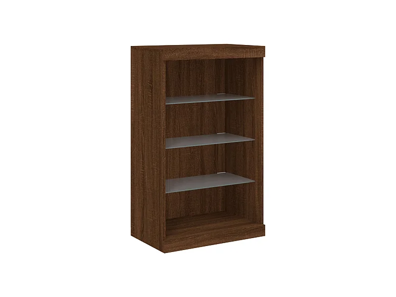 Aparador cómoda cómoda armario mueble organizador cocina salón salón con luces LED 60,5 x 37 x 100 cm marrón 02_0029925