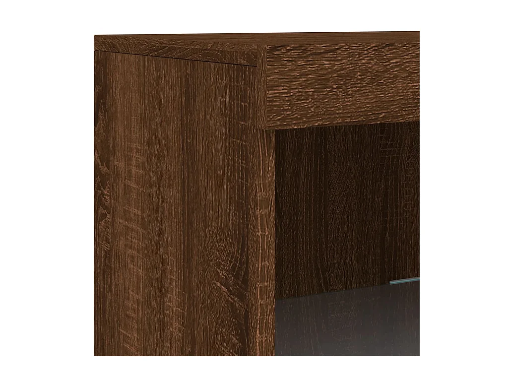 Aparador cômoda armário armário organizador cozinha sala sala com luzes LED 41 x 37 x 100 cm marrom 02_0029921