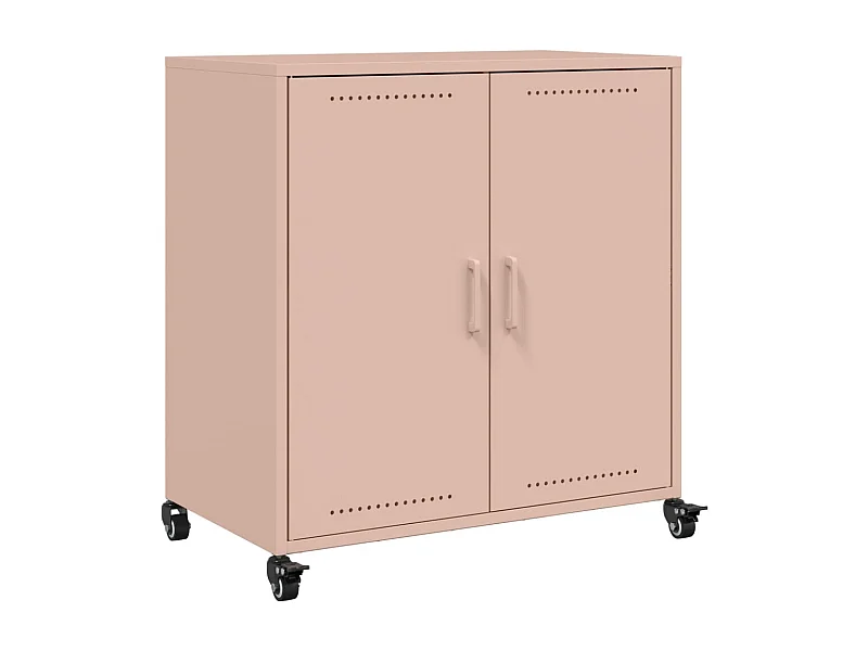 Aparador cómoda cómoda armario mueble organizador cocina salón salón 68,5 x 39 x 72 cm acero rosa 02_0036212