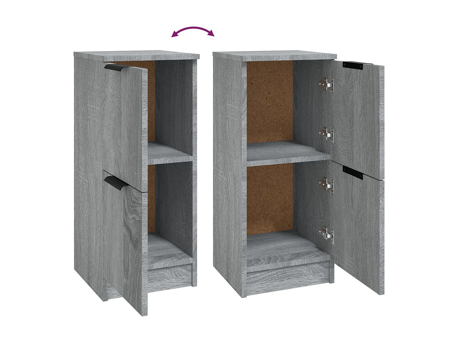 Aparador buffet cómoda armario mueble organizador cocina salón salón juego de 2 sonoma 30 x 30 x 70 cm madera contrachapada gris 02_0036943