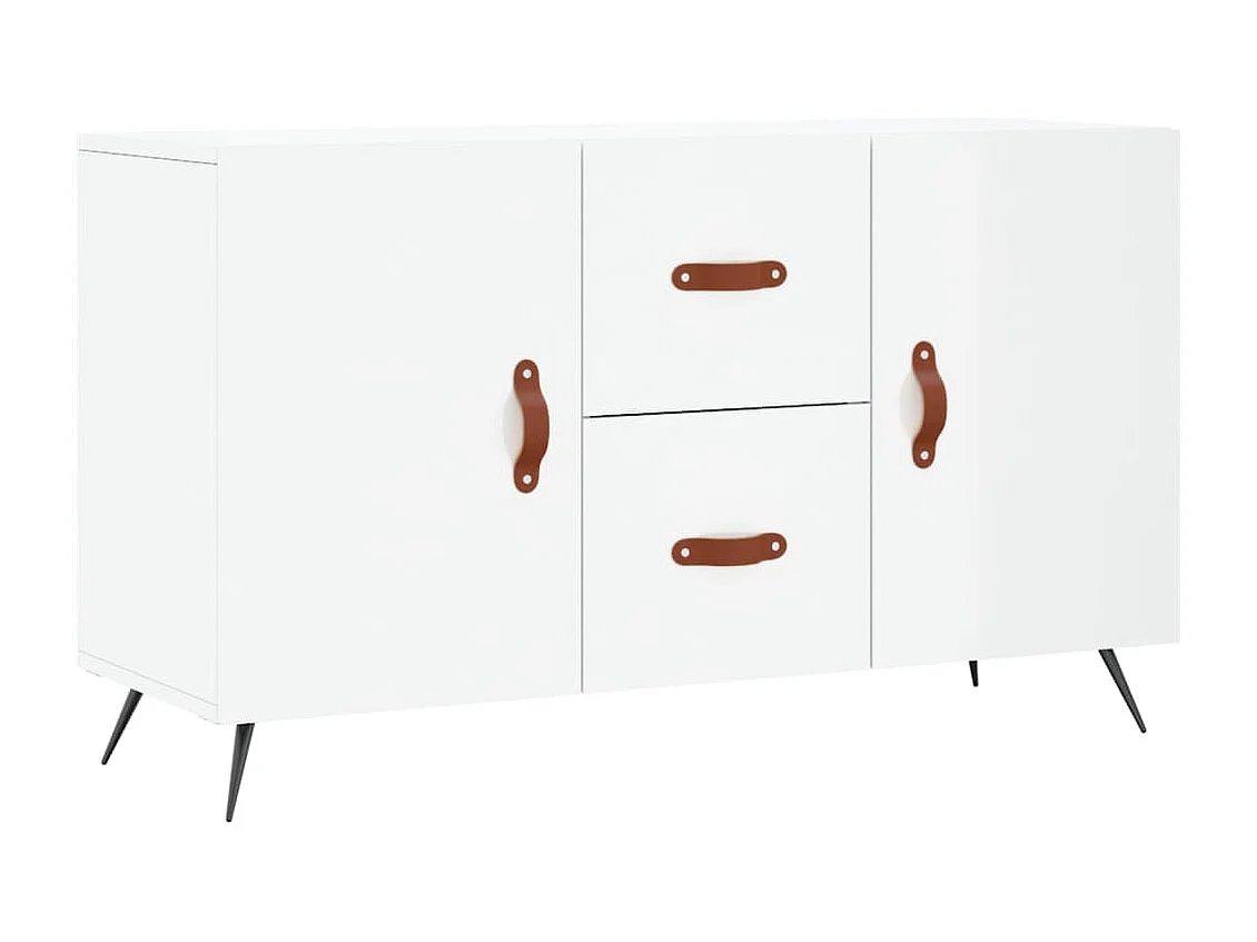 Aparador buffet cómoda mueble almacenaje organizador cocina salón brillante 100 x 36 x 60 cm madera contrachapada blanco 02_0030551