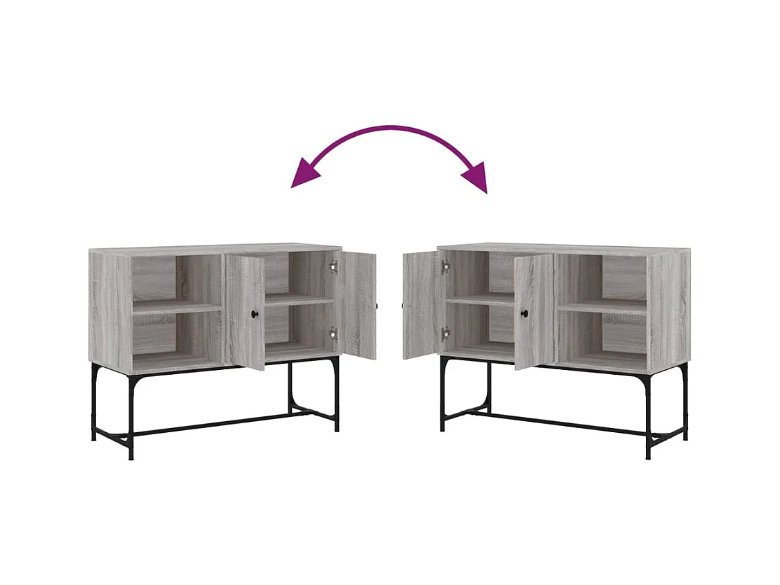 Aparador buffet cómoda armario unidad de almacenamiento organizador cocina salón salonsonoma 100 x 40 x 79,5 cm madera contrachapada gris 02_0036263
