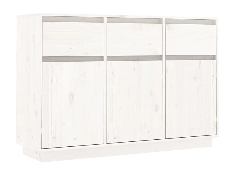 Credenza buffet cassettiera mobile contenitore organizer cucina soggiorno soggiorno 110 x 34 x 75 cm legno massello di pino bianco 02_0030199