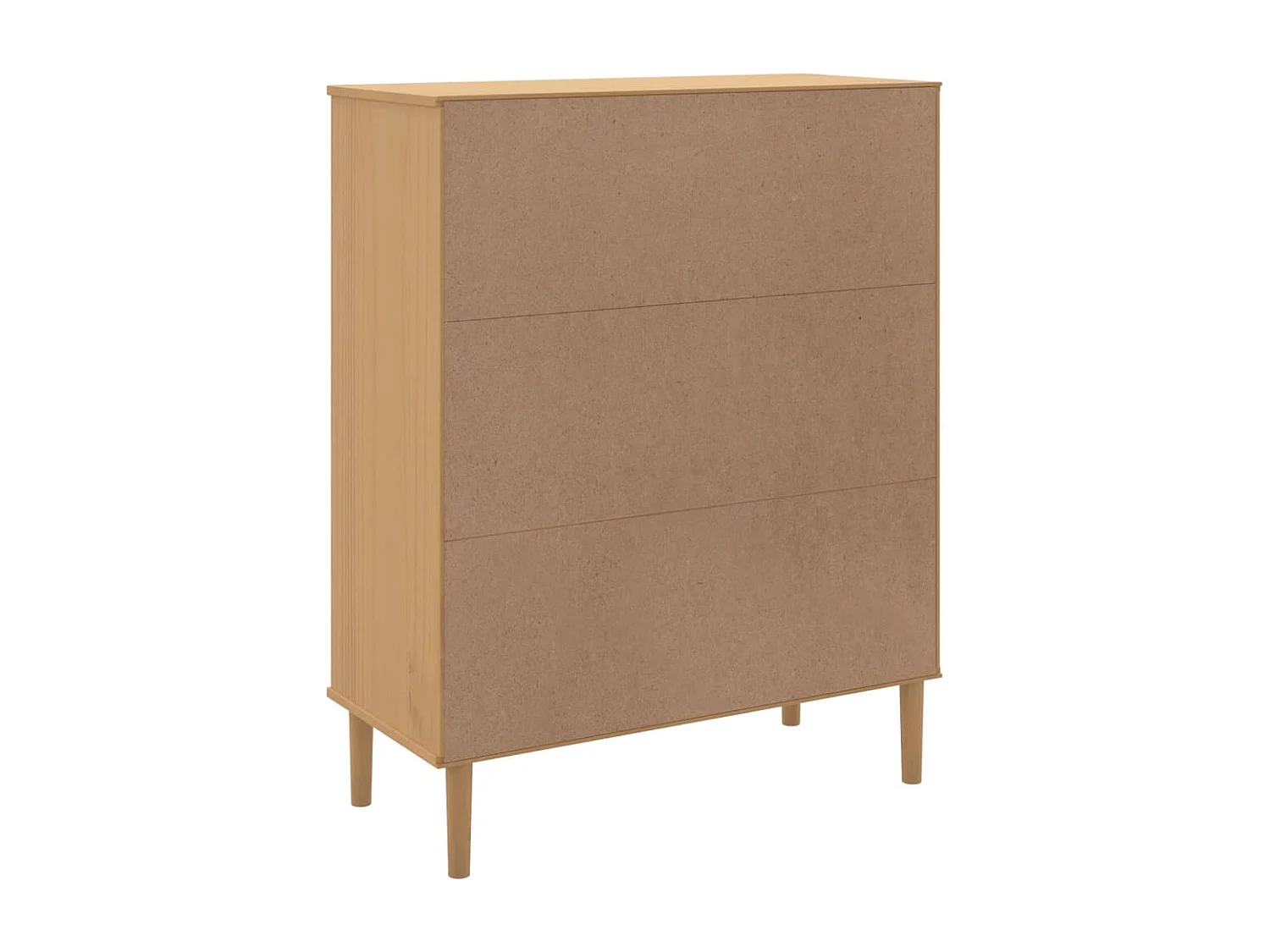 Aparador buffet cómoda mueble mueble de almacenaje organizador cocina salón salón aspecto ratán 90 x 40 x 112 cm madera maciza de pino marrón 02_0036234