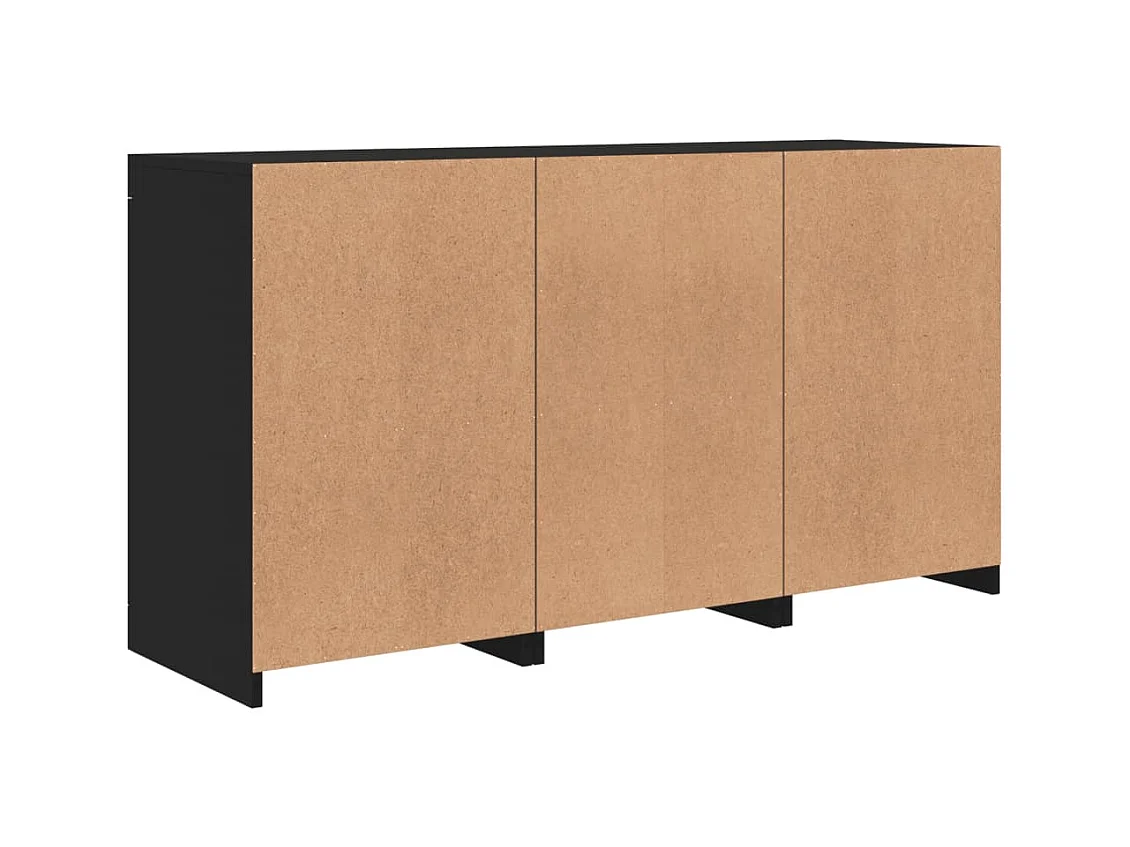 Credenza buffet cassettiera mobile contenitore organizer cucina soggiorno soggiorno con luci a LED 123 x 37 x 67 cm nero 02_0030013