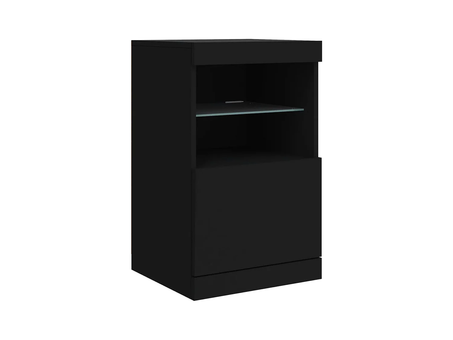 Credenza buffet cassettiera mobile contenitore organizer cucina soggiorno soggiorno con luci a LED 123 x 37 x 67 cm nero 02_0030013