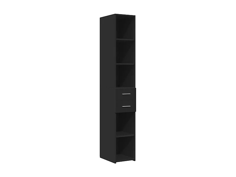 Aparador buffet cómoda armario mueble organizador cocina salón salón alto 30 x 42,5 x 185 cm madera contrachapada negro 02_0034766