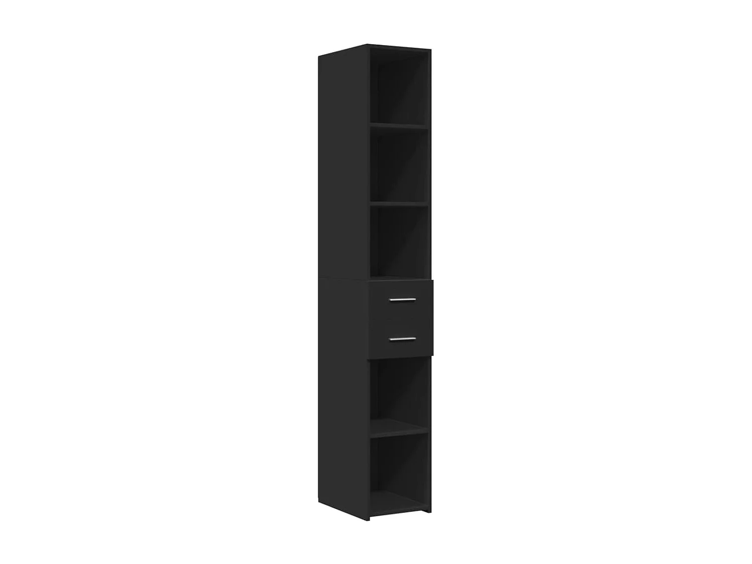 Aparador buffet cómoda armario mueble organizador cocina salón salón alto 30 x 42,5 x 185 cm madera contrachapada negro 02_0034766