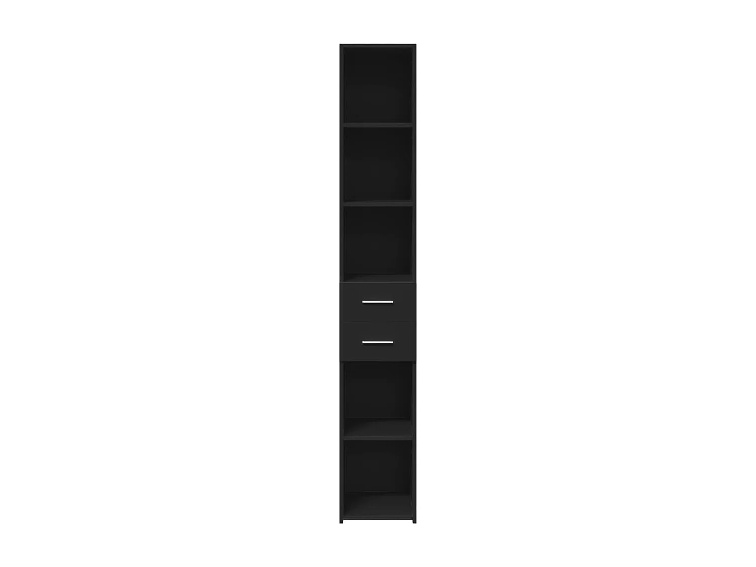 Aparador buffet cómoda armario mueble organizador cocina salón salón alto 30 x 42,5 x 185 cm madera contrachapada negro 02_0034766