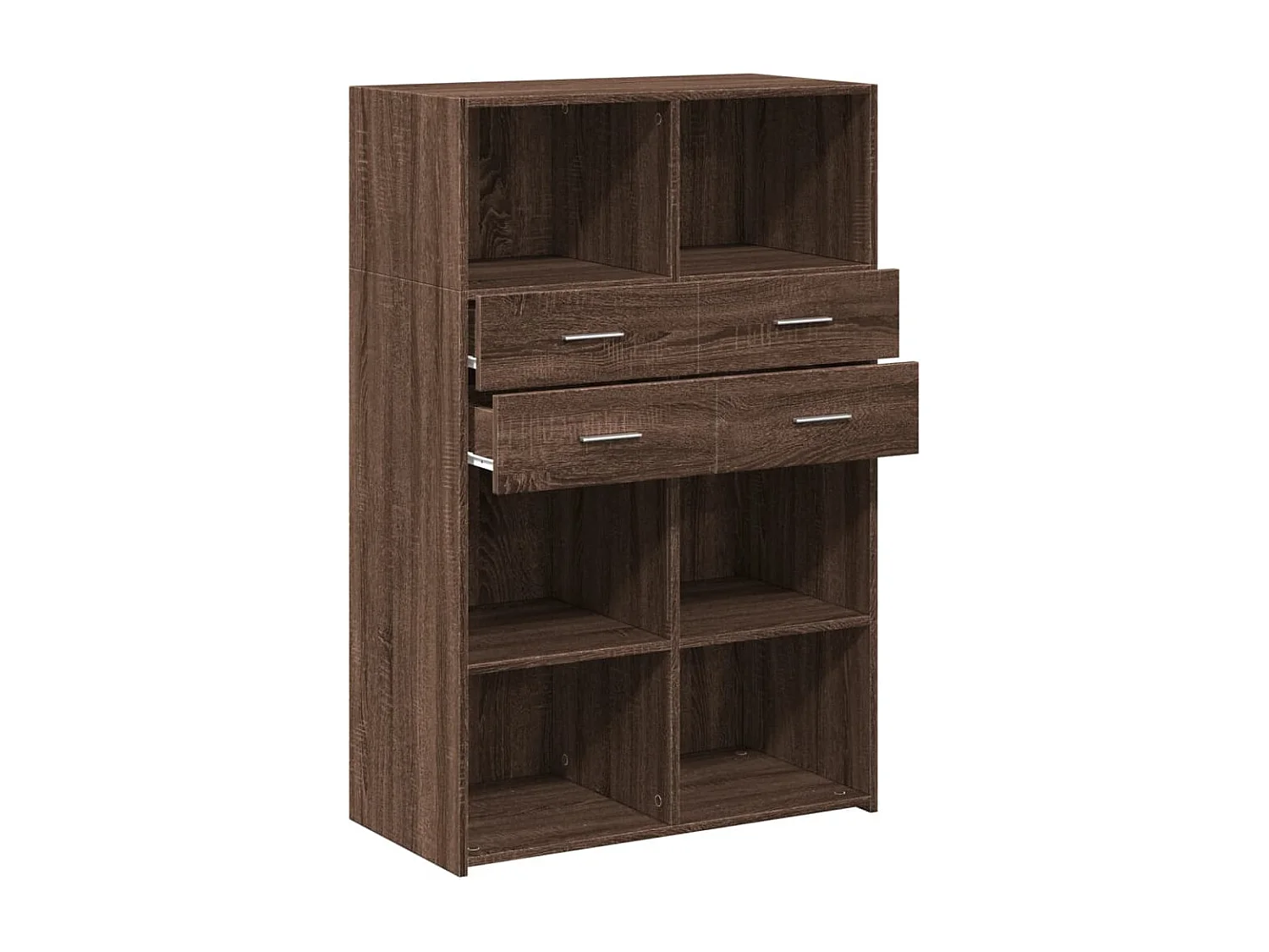 Aparador cômoda armário armário organizador cozinha sala sala alto 80 x 42,5 x 124 cm madeira trabalhada marrom 02_0033929