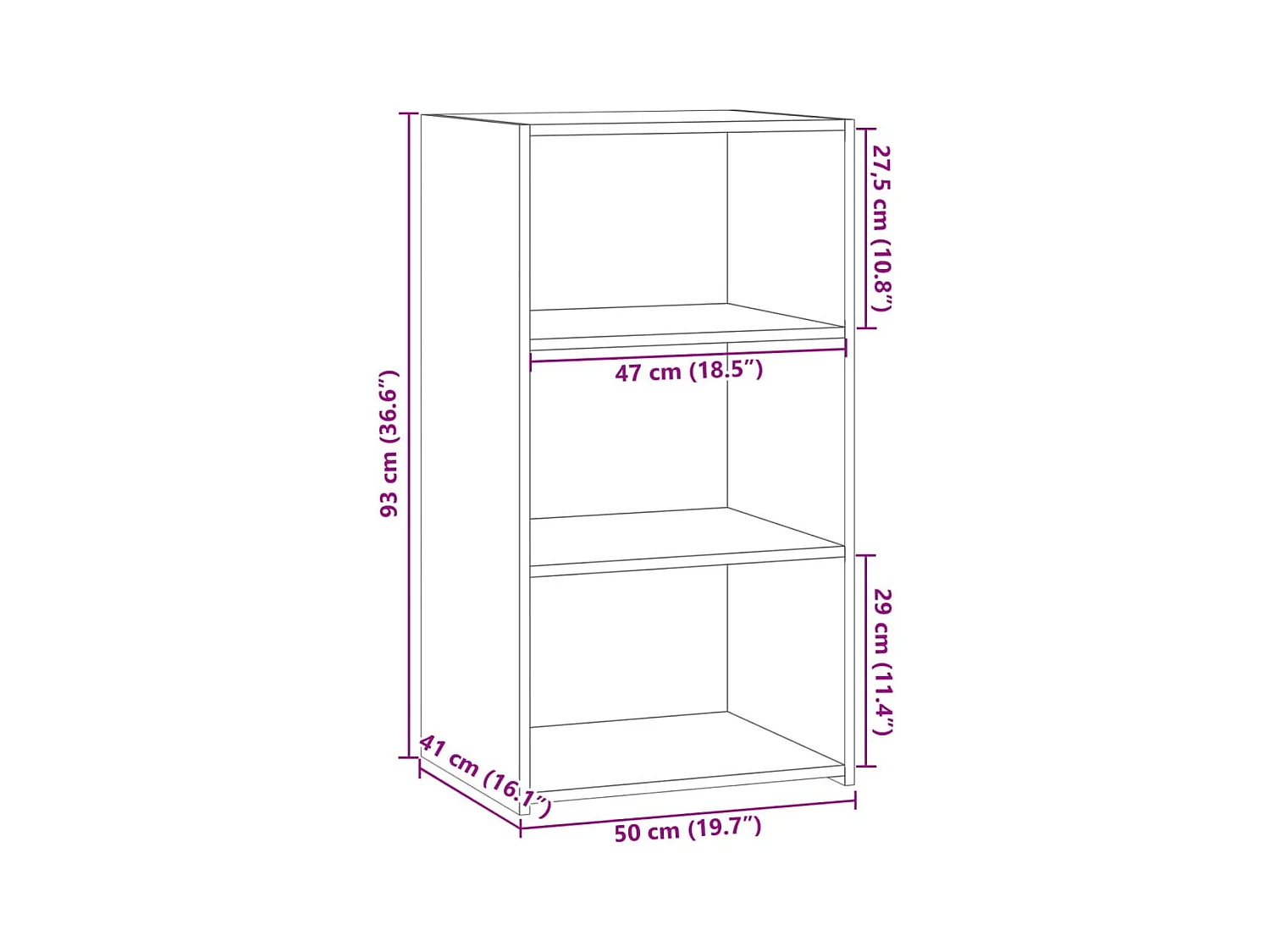 Buffet aparador cômoda armário unidade de armazenamento organizador cozinha sala de estar 50 x 41 x 93 cm madeira trabalhada marrom 02_0030951