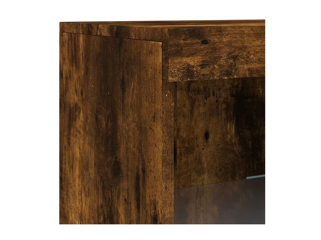 Aparador cômoda armário armário organizador cozinha sala sala com luzes LED 41 x 37 x 100 cm marrom 02_0029882